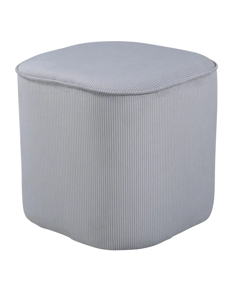 Piff runder Pouf in Grau, Polyester-Cord, Ansicht 2