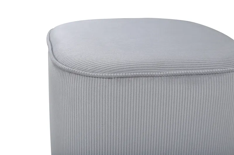 Piff runder Pouf in Grau, Polyester-Cord, Ansicht 3