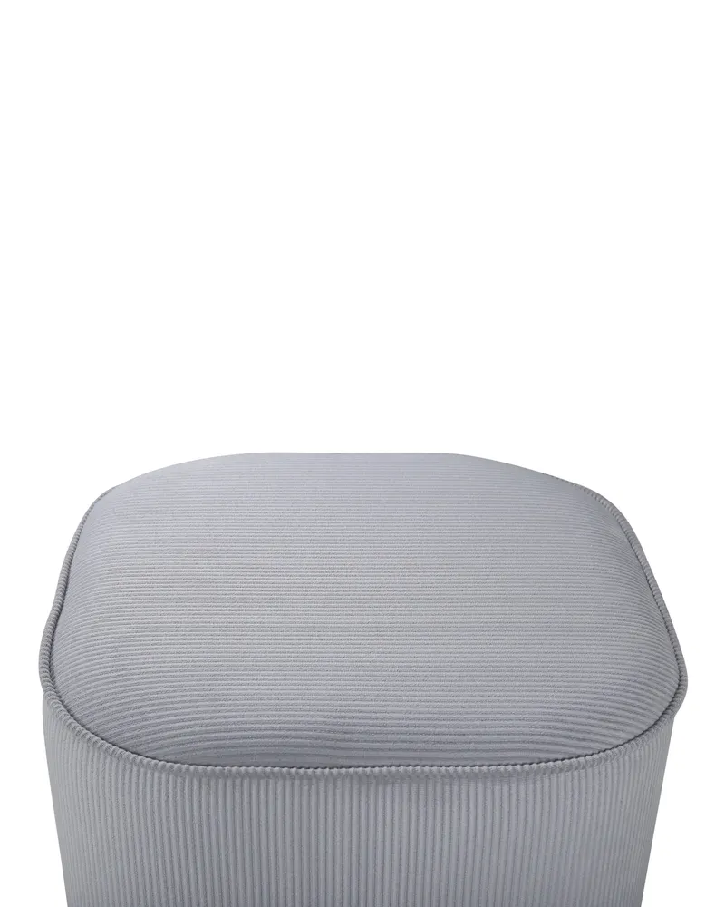 Piff runder Pouf in Grau, Polyester-Cord, Ansicht 4