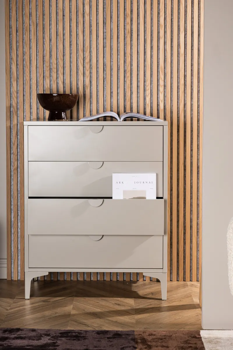Piring Kommode aus Stahl in 40 × 98 × 78 cm, Beige, im Wohnraum, Ansicht 2