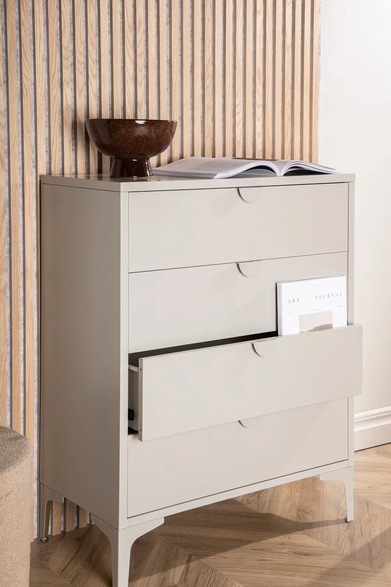 Piring Kommode aus Stahl in 40 × 98 × 78 cm, Beige, im Wohnraum, Ansicht 4