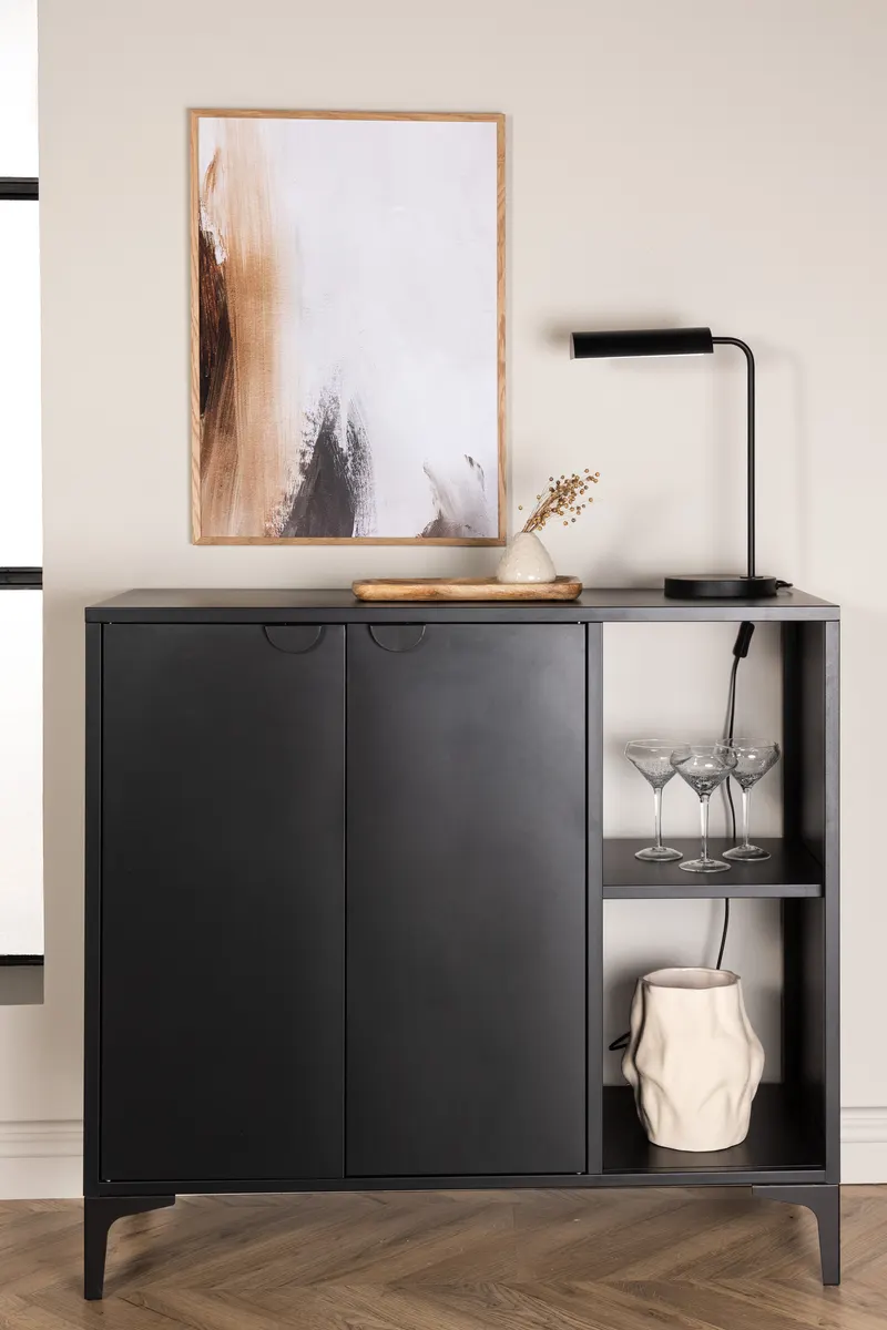 Piring Stahlschrank in 42 × 100 × 110 cm, Schwarz, im Wohnraum, Ansicht 1