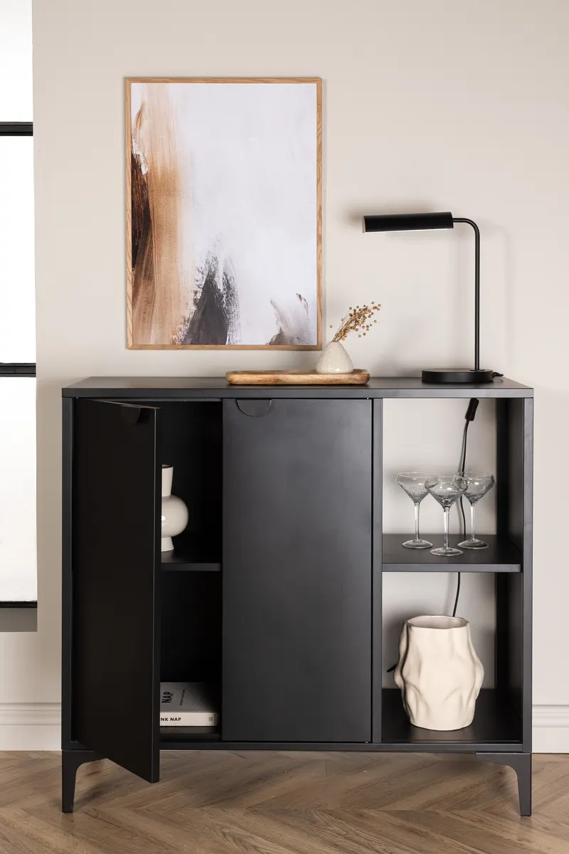 Piring Stahlschrank in 42 × 100 × 110 cm, Schwarz, im Wohnraum, Ansicht 2