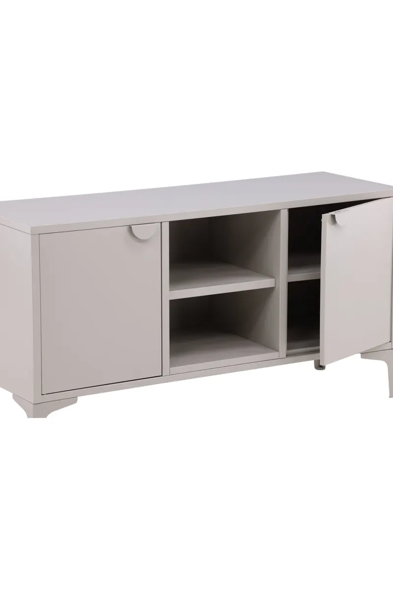 Piring TV-Schrank aus Stahl mit zwei Türen in Beige, Ansicht 6