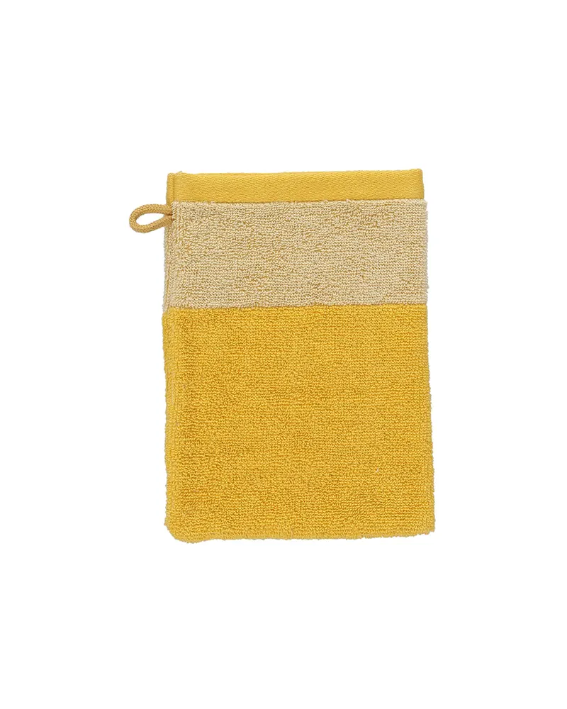 Pixie Waschhandschuh aus Baumwolle im 2er-Set, Sonnengelb