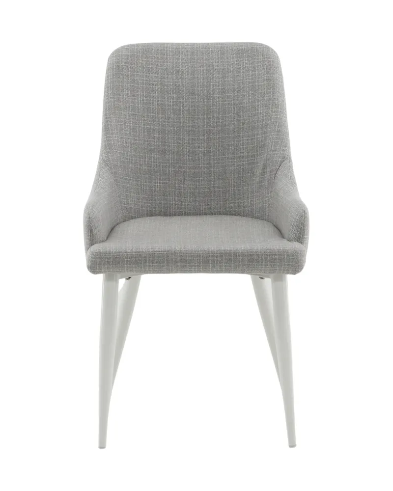 Plaza gepolsterte Esszimmerstühle im 2er-Set in Grau, Gestell Weiß, Polyester, Ansicht 1