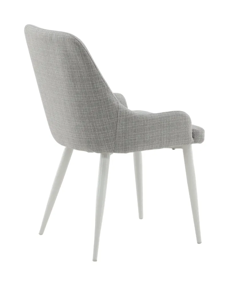 Plaza gepolsterte Esszimmerstühle im 2er-Set in Grau, Gestell Weiß, Polyester, Ansicht 10