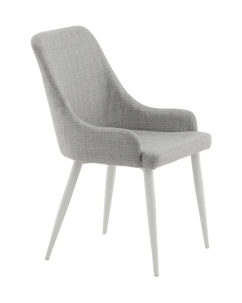 Plaza gepolsterte Esszimmerstühle im 2er-Set in Grau, Gestell Weiß, Polyester, Ansicht 12