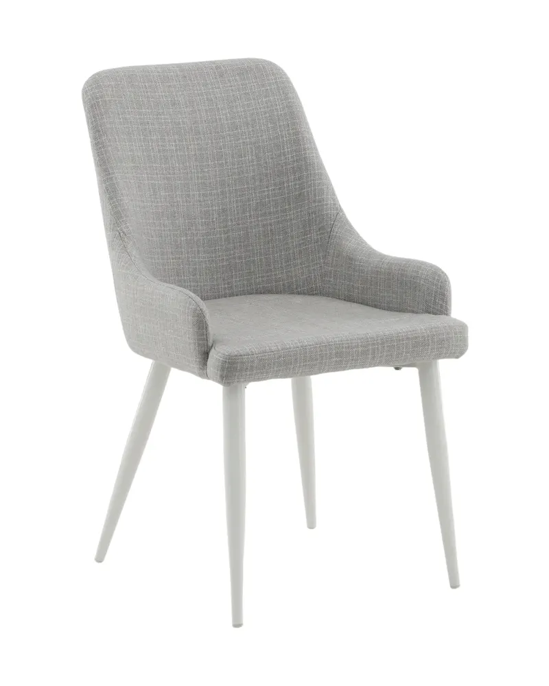 Plaza gepolsterte Esszimmerstühle im 2er-Set in Grau, Gestell Weiß, Polyester, Ansicht 13
