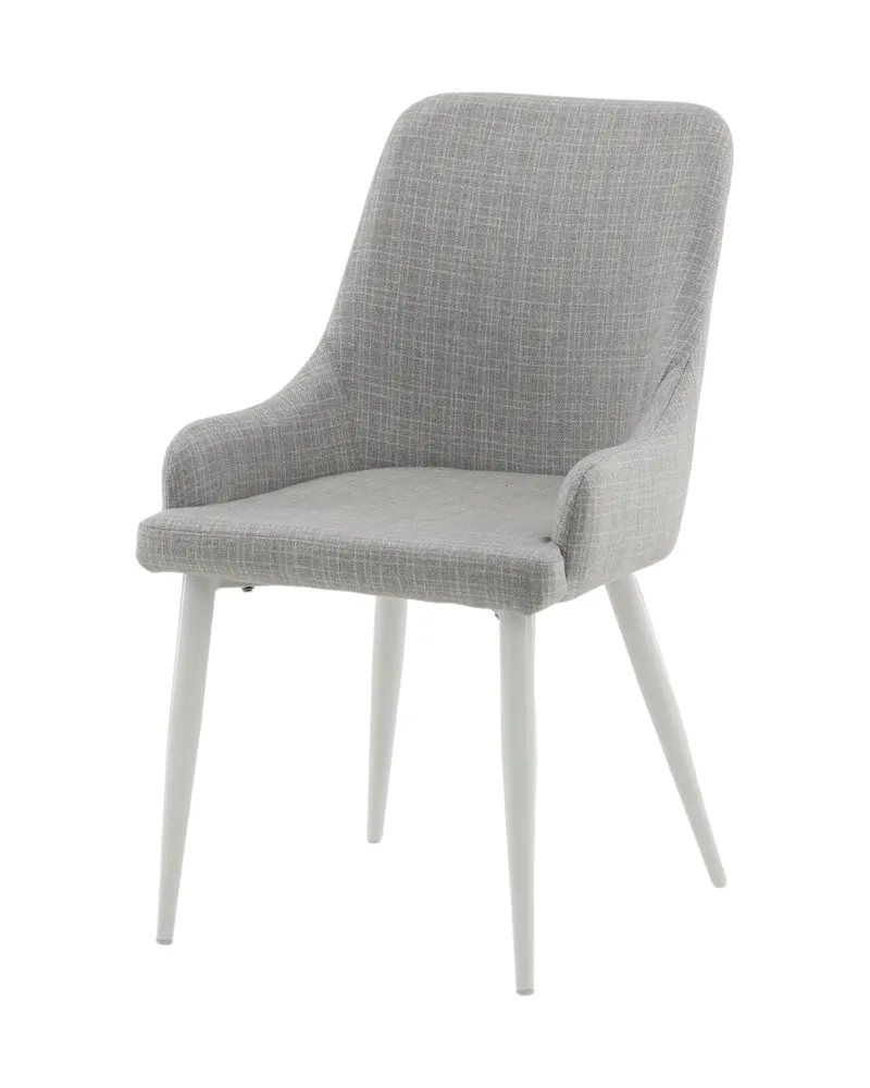 Plaza gepolsterte Esszimmerstühle im 2er-Set in Grau, Gestell Weiß, Polyester, Ansicht 2