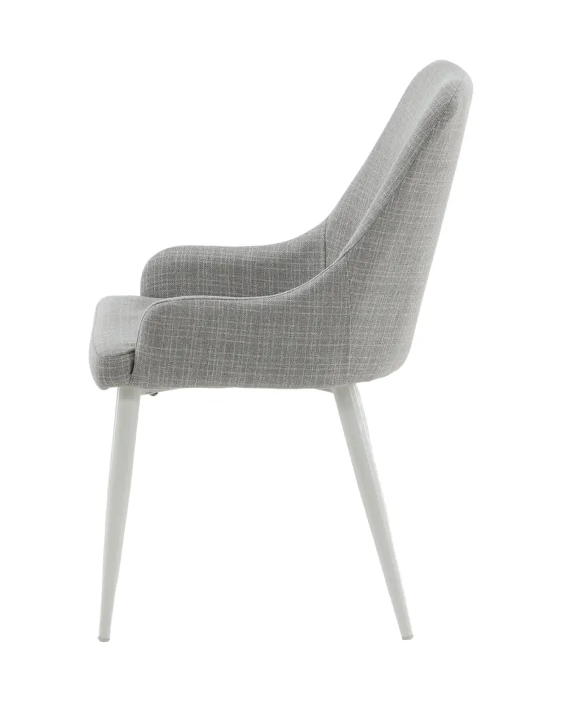 Plaza gepolsterte Esszimmerstühle im 2er-Set in Grau, Gestell Weiß, Polyester, Ansicht 5