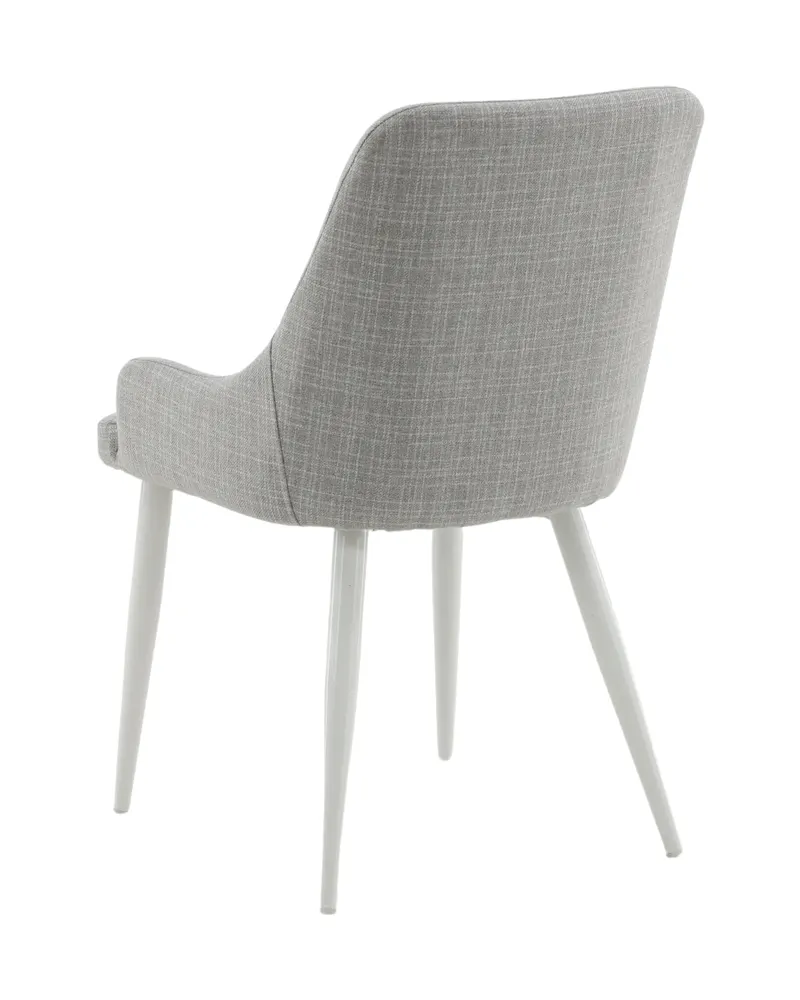 Plaza gepolsterte Esszimmerstühle im 2er-Set in Grau, Gestell Weiß, Polyester, Ansicht 7