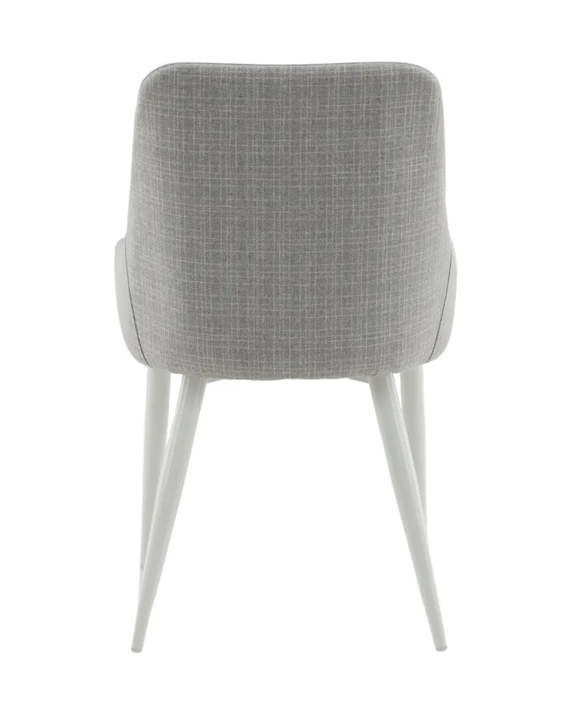 Plaza gepolsterte Esszimmerstühle im 2er-Set in Grau, Gestell Weiß, Polyester, Ansicht 8