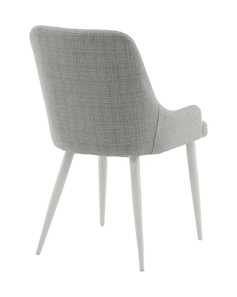 Plaza gepolsterte Esszimmerstühle im 2er-Set in Grau, Gestell Weiß, Polyester, Ansicht 9