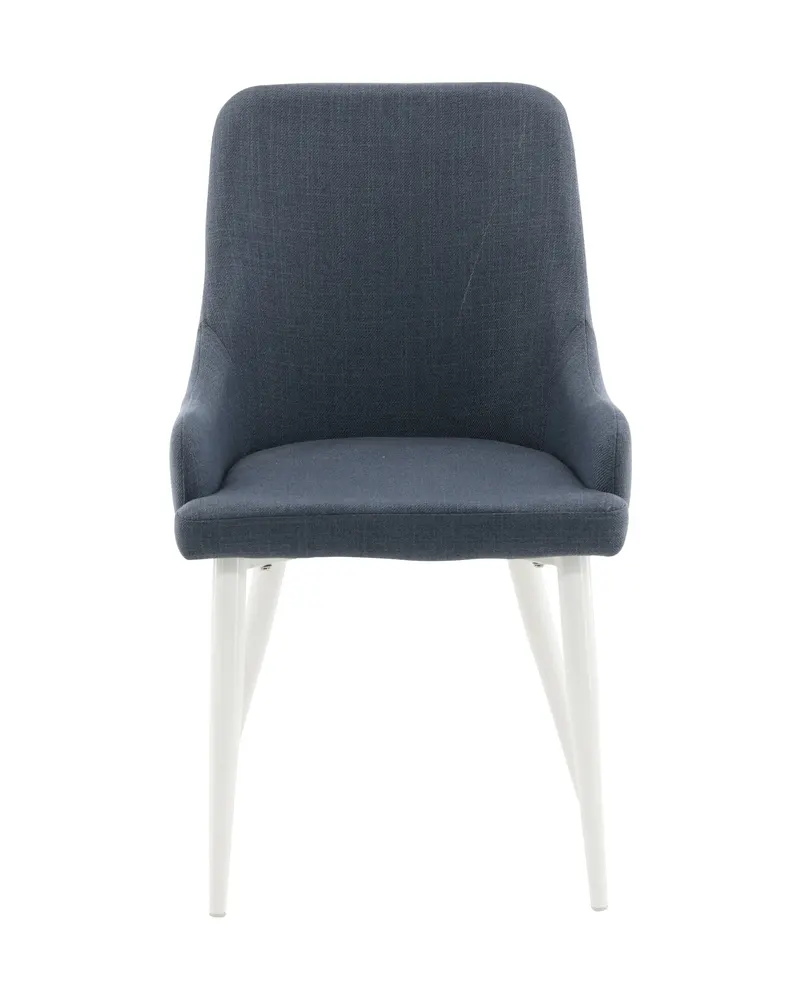 Plaza gepolsterte Esszimmerstühle im 2er-Set in Blau, Gestell Weiß, Polyester, Ansicht 1