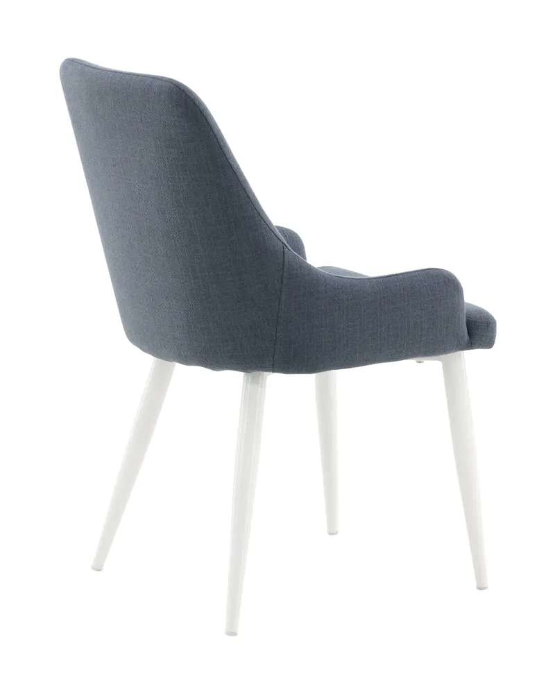 Plaza gepolsterte Esszimmerstühle im 2er-Set in Blau, Gestell Weiß, Polyester, Ansicht 10