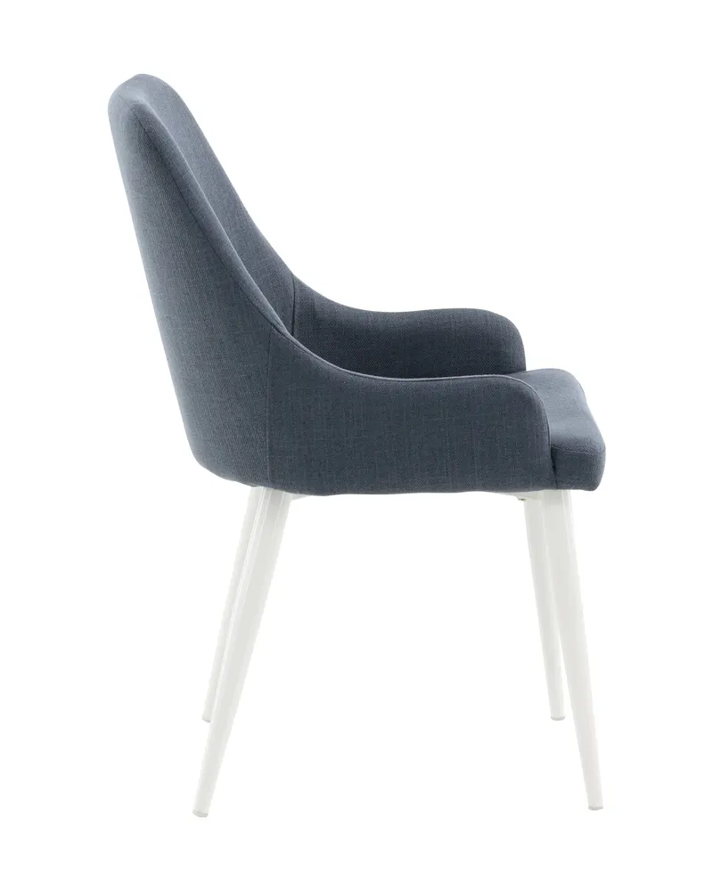 Plaza gepolsterte Esszimmerstühle im 2er-Set in Blau, Gestell Weiß, Polyester, Ansicht 11