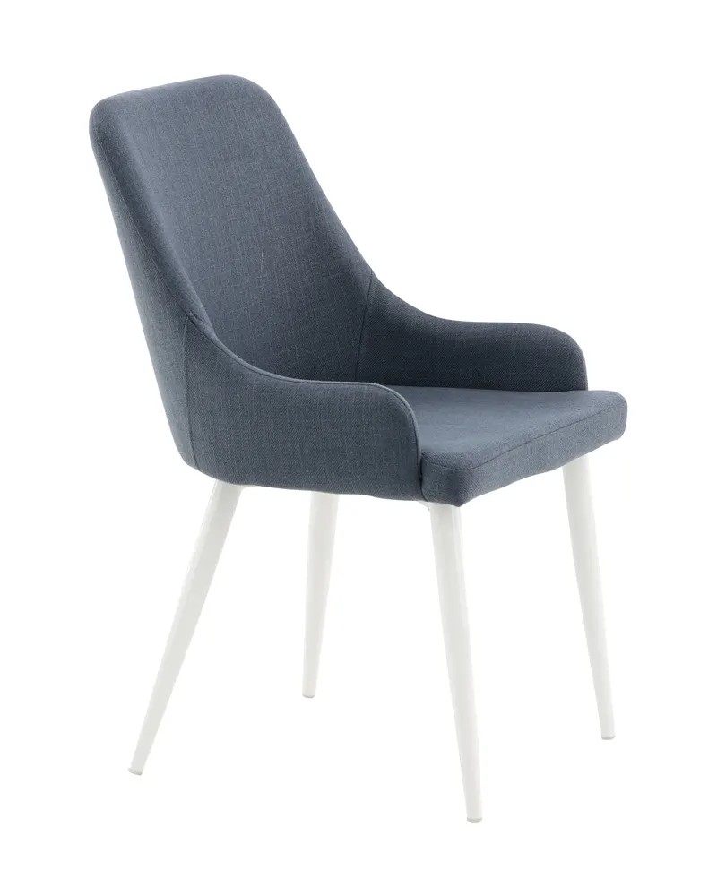 Plaza gepolsterte Esszimmerstühle im 2er-Set in Blau, Gestell Weiß, Polyester, Ansicht 12