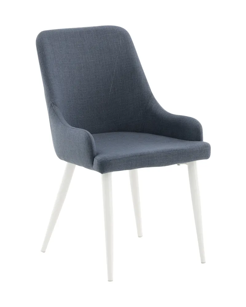 Plaza gepolsterte Esszimmerstühle im 2er-Set in Blau, Gestell Weiß, Polyester, Ansicht 13