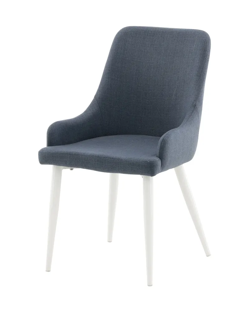 Plaza gepolsterte Esszimmerstühle im 2er-Set in Blau, Gestell Weiß, Polyester, Ansicht 2