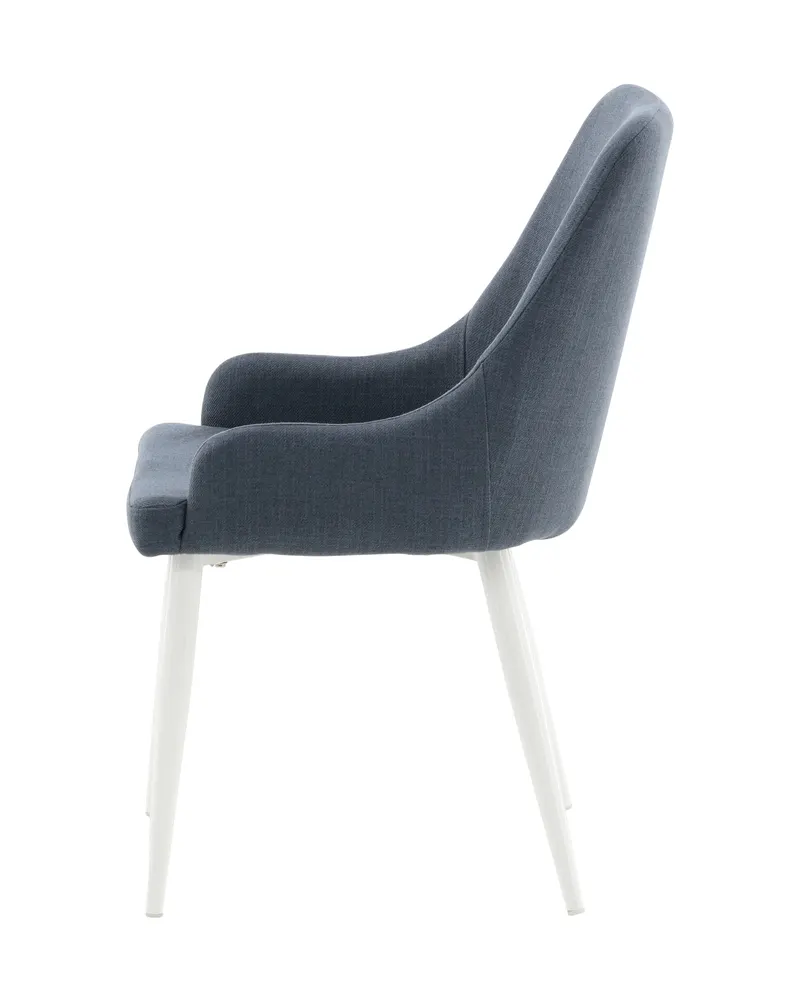 Plaza gepolsterte Esszimmerstühle im 2er-Set in Blau, Gestell Weiß, Polyester, Ansicht 5