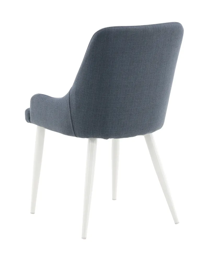 Plaza gepolsterte Esszimmerstühle im 2er-Set in Blau, Gestell Weiß, Polyester, Ansicht 7