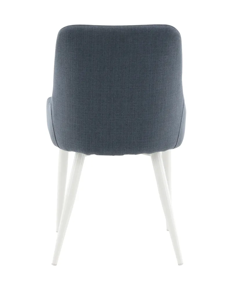 Plaza gepolsterte Esszimmerstühle im 2er-Set in Blau, Gestell Weiß, Polyester, Ansicht 8