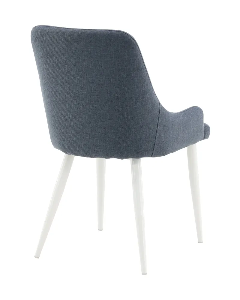 Plaza gepolsterte Esszimmerstühle im 2er-Set in Blau, Gestell Weiß, Polyester, Ansicht 9