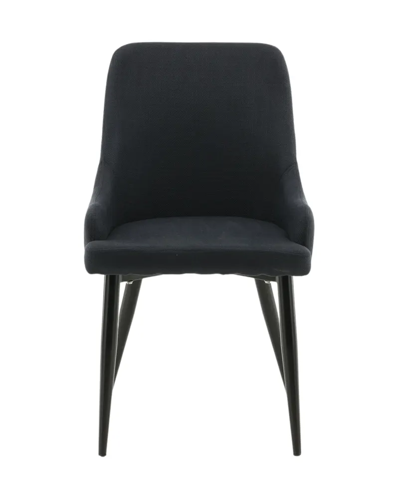 Plaza gepolsterte Esszimmerstühle im 2er-Set in Schwarz, Polyester, Ansicht 1