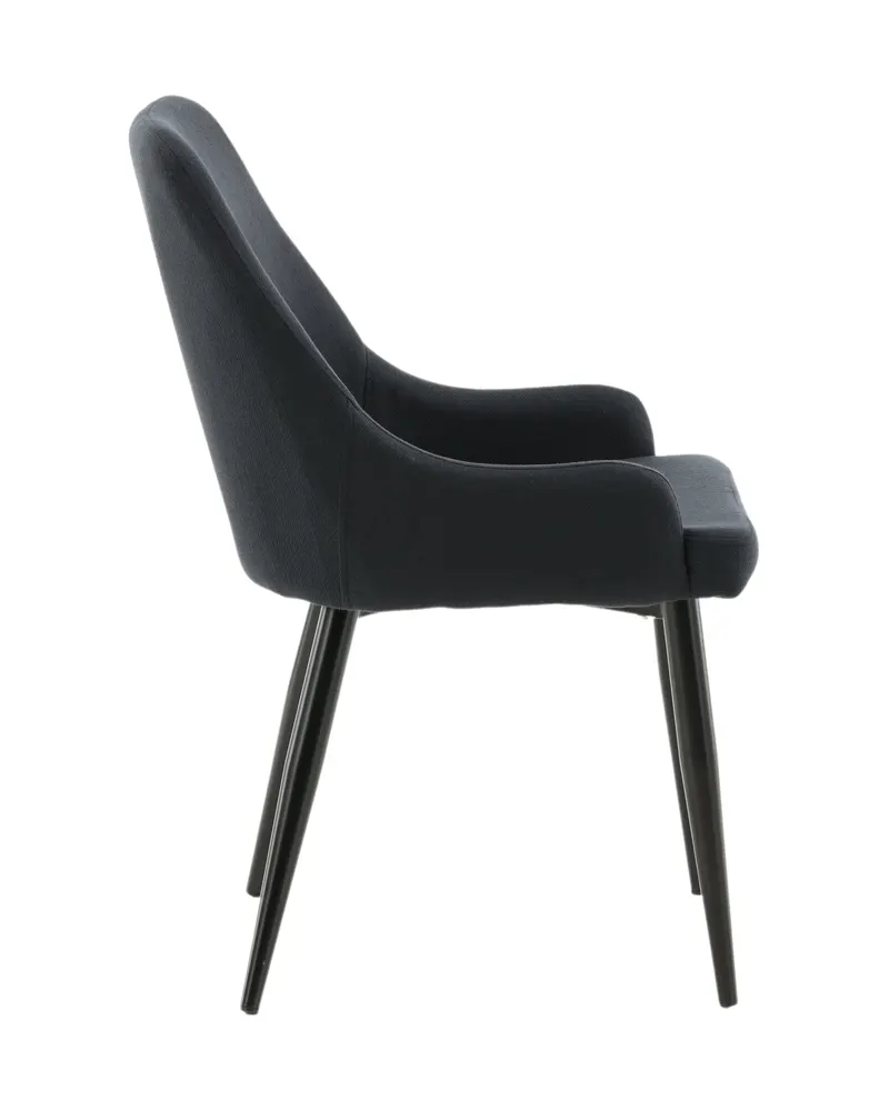 Plaza gepolsterte Esszimmerstühle im 2er-Set in Schwarz, Polyester, Ansicht 11