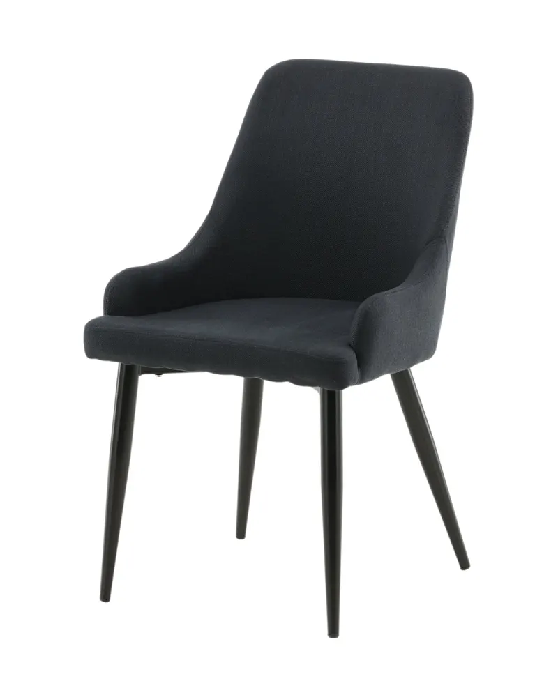 Plaza gepolsterte Esszimmerstühle im 2er-Set in Schwarz, Polyester, Ansicht 2