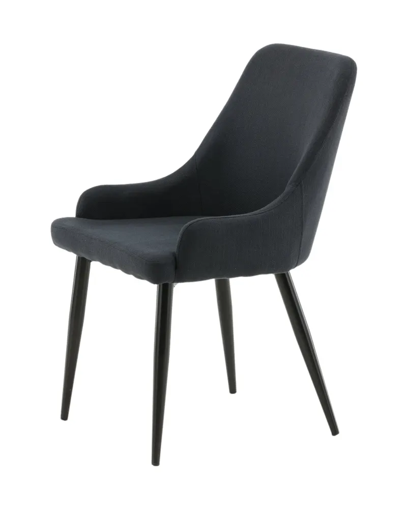 Plaza gepolsterte Esszimmerstühle im 2er-Set in Schwarz, Polyester, Ansicht 4