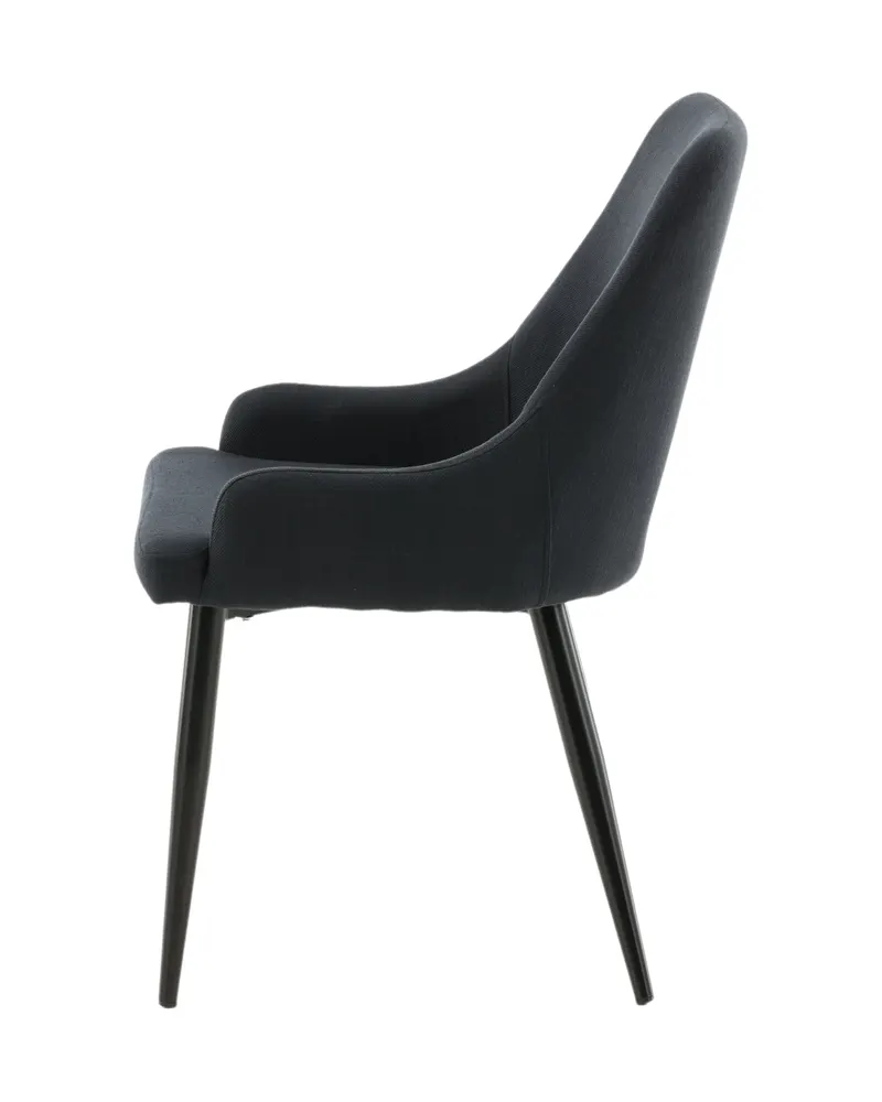 Plaza gepolsterte Esszimmerstühle im 2er-Set in Schwarz, Polyester, Ansicht 5