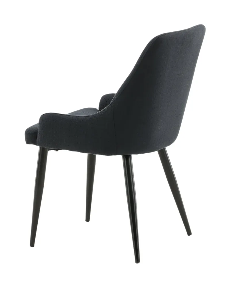 Plaza gepolsterte Esszimmerstühle im 2er-Set in Schwarz, Polyester, Ansicht 6