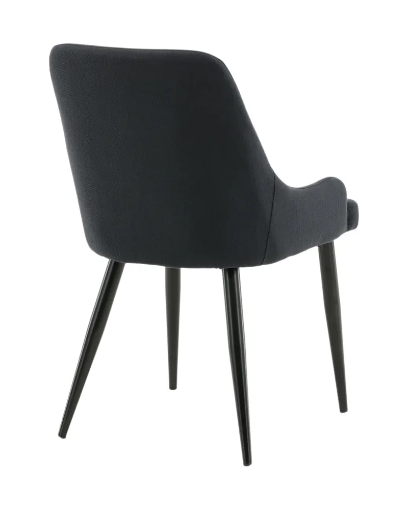 Plaza gepolsterte Esszimmerstühle im 2er-Set in Schwarz, Polyester, Ansicht 9