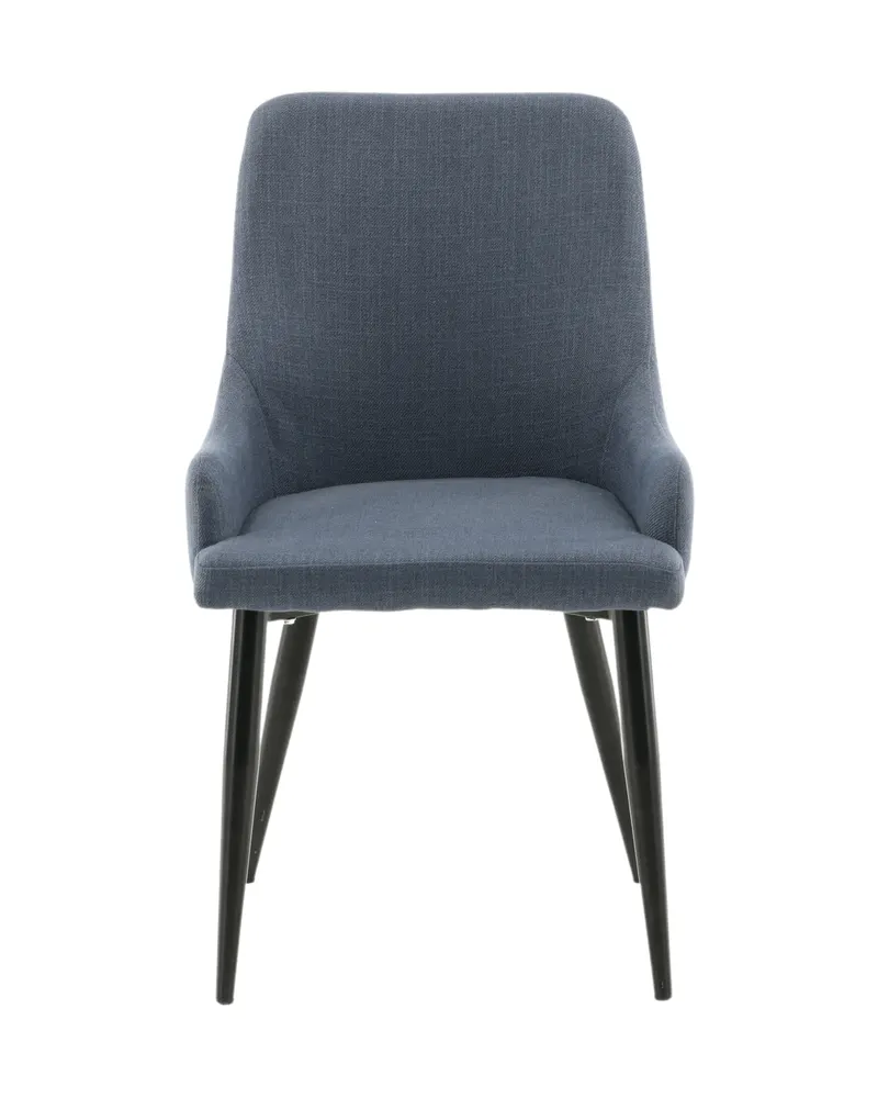 Plaza gepolsterte Esszimmerstühle im 2er-Set in Blau, Gestell Schwarz, Polyester, Ansicht 1