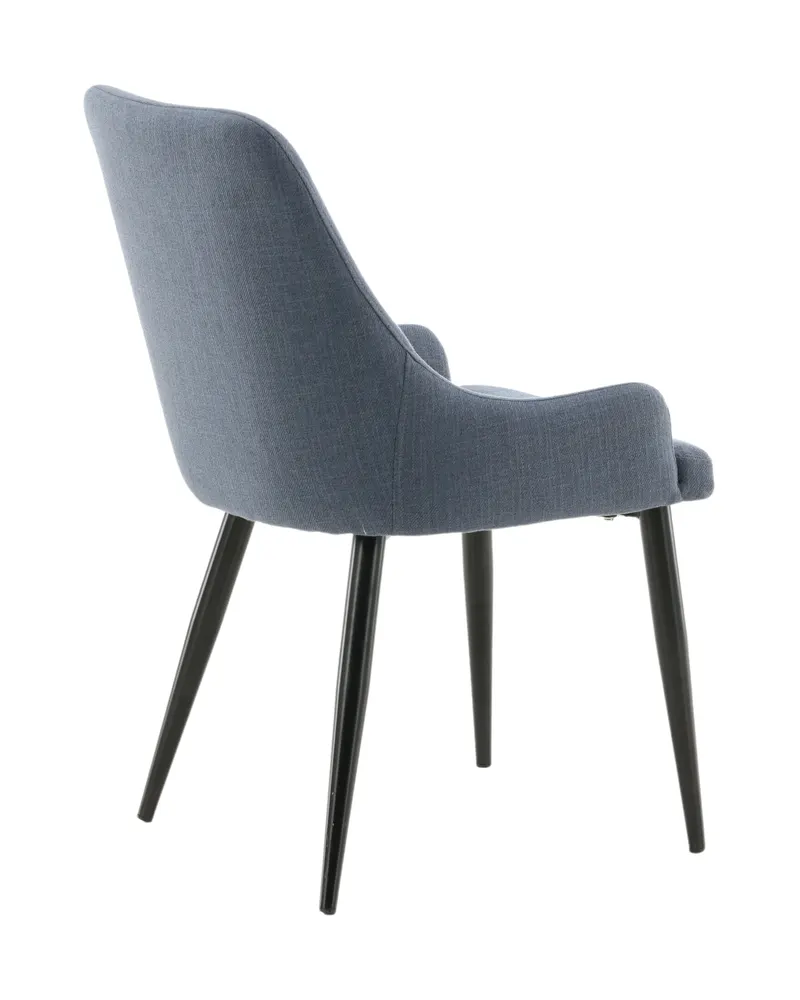 Plaza gepolsterte Esszimmerstühle im 2er-Set in Blau, Gestell Schwarz, Polyester, Ansicht 10