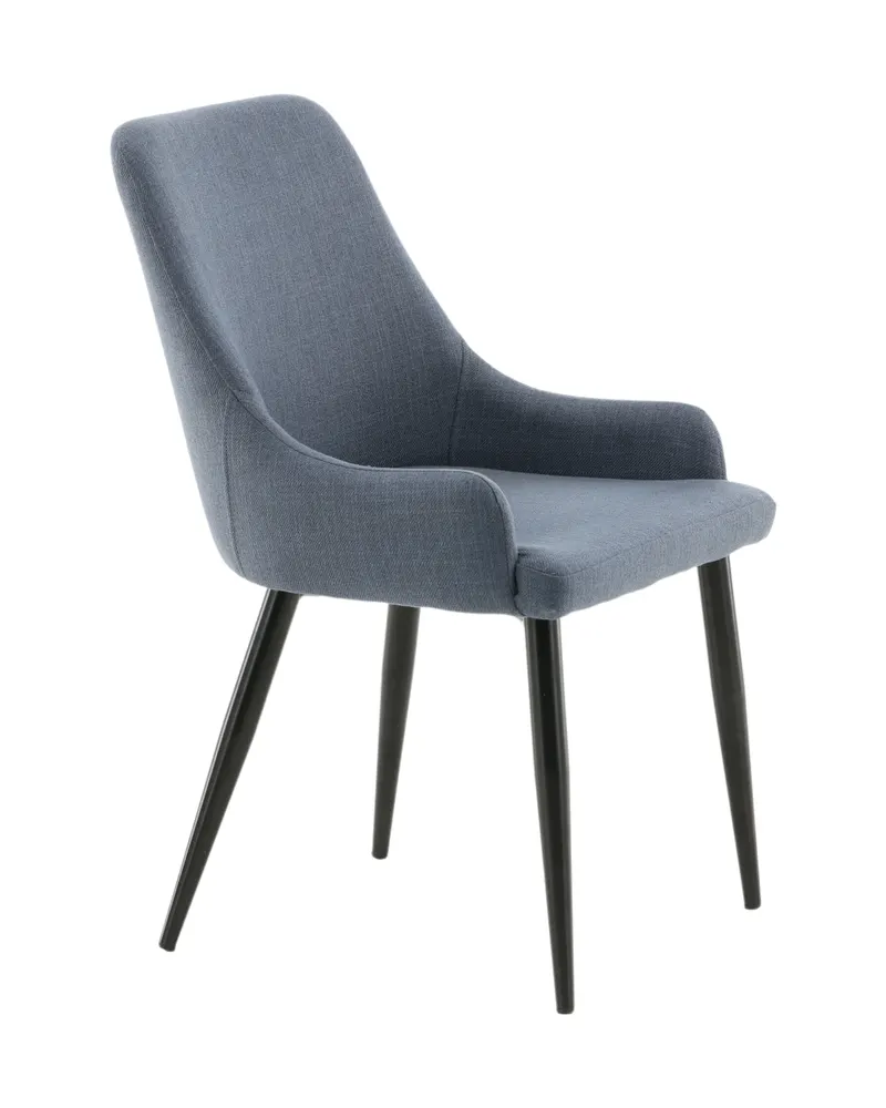 Plaza gepolsterte Esszimmerstühle im 2er-Set in Blau, Gestell Schwarz, Polyester, Ansicht 12