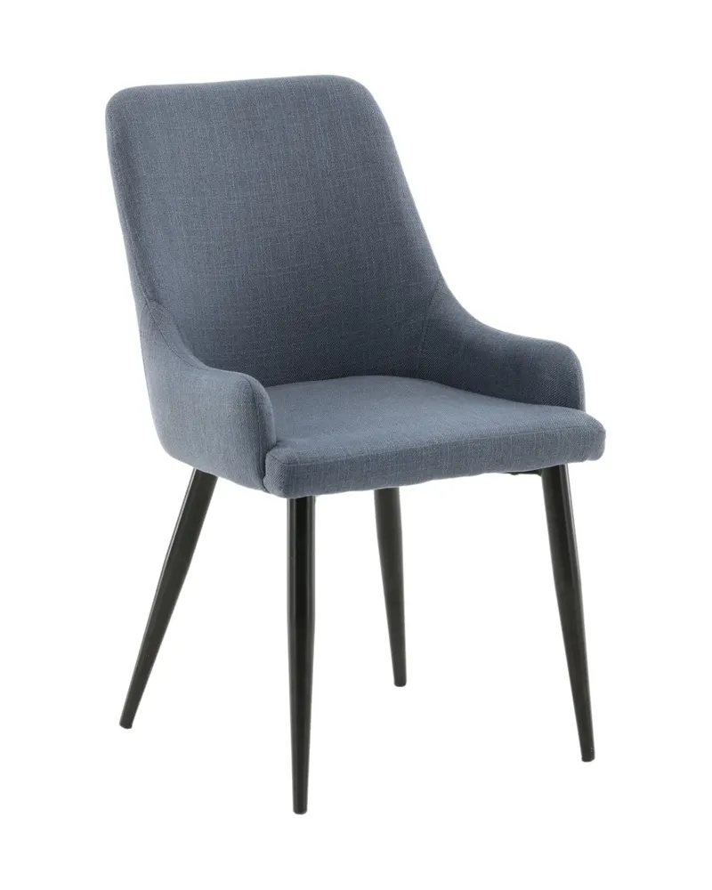 Plaza gepolsterte Esszimmerstühle im 2er-Set in Blau, Gestell Schwarz, Polyester, Ansicht 13