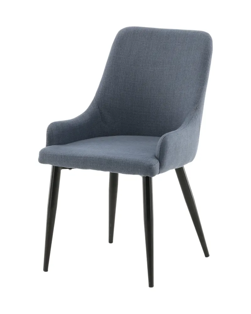 Plaza gepolsterte Esszimmerstühle im 2er-Set in Blau, Gestell Schwarz, Polyester, Ansicht 2