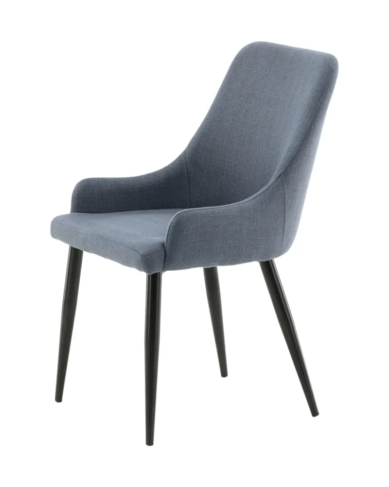 Plaza gepolsterte Esszimmerstühle im 2er-Set in Blau, Gestell Schwarz, Polyester, Ansicht 4