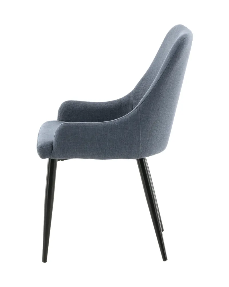 Plaza gepolsterte Esszimmerstühle im 2er-Set in Blau, Gestell Schwarz, Polyester, Ansicht 5