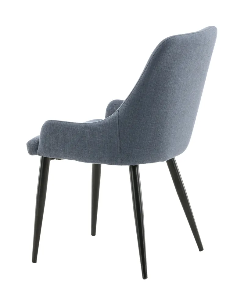 Plaza gepolsterte Esszimmerstühle im 2er-Set in Blau, Gestell Schwarz, Polyester, Ansicht 6