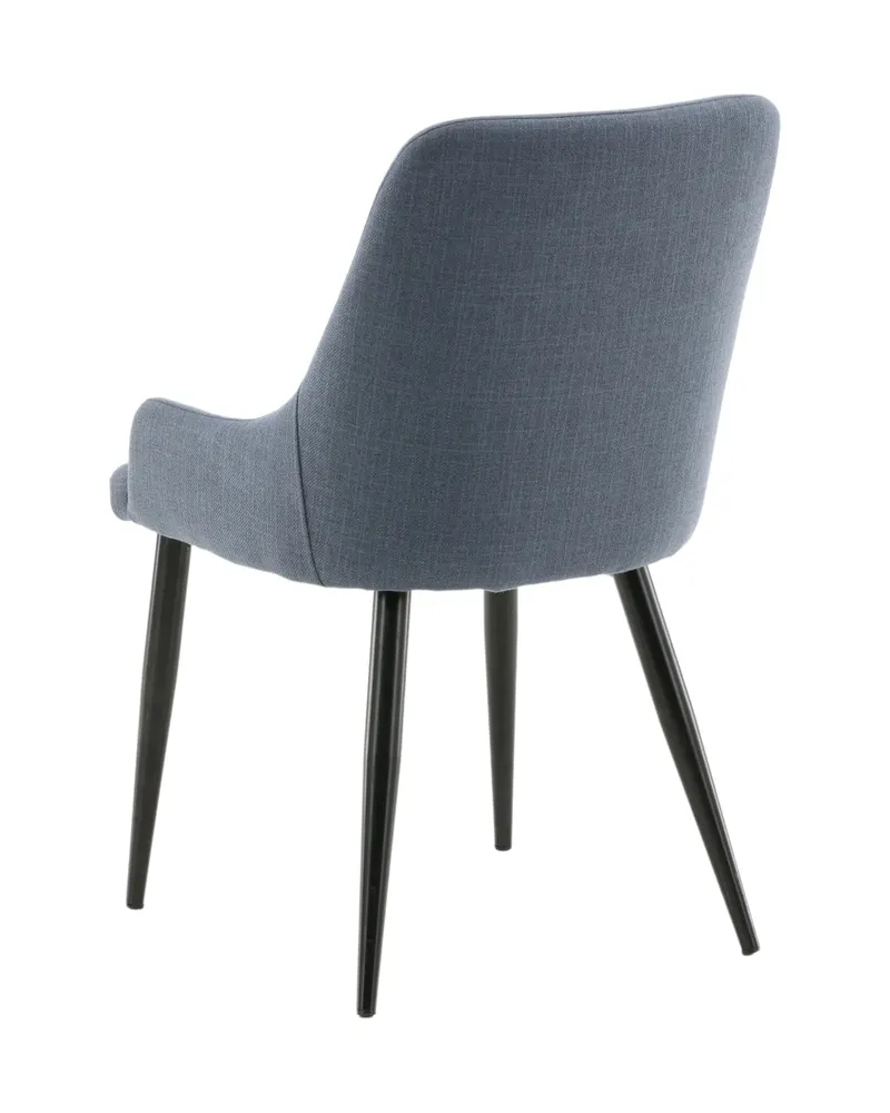 Plaza gepolsterte Esszimmerstühle im 2er-Set in Blau, Gestell Schwarz, Polyester, Ansicht 7