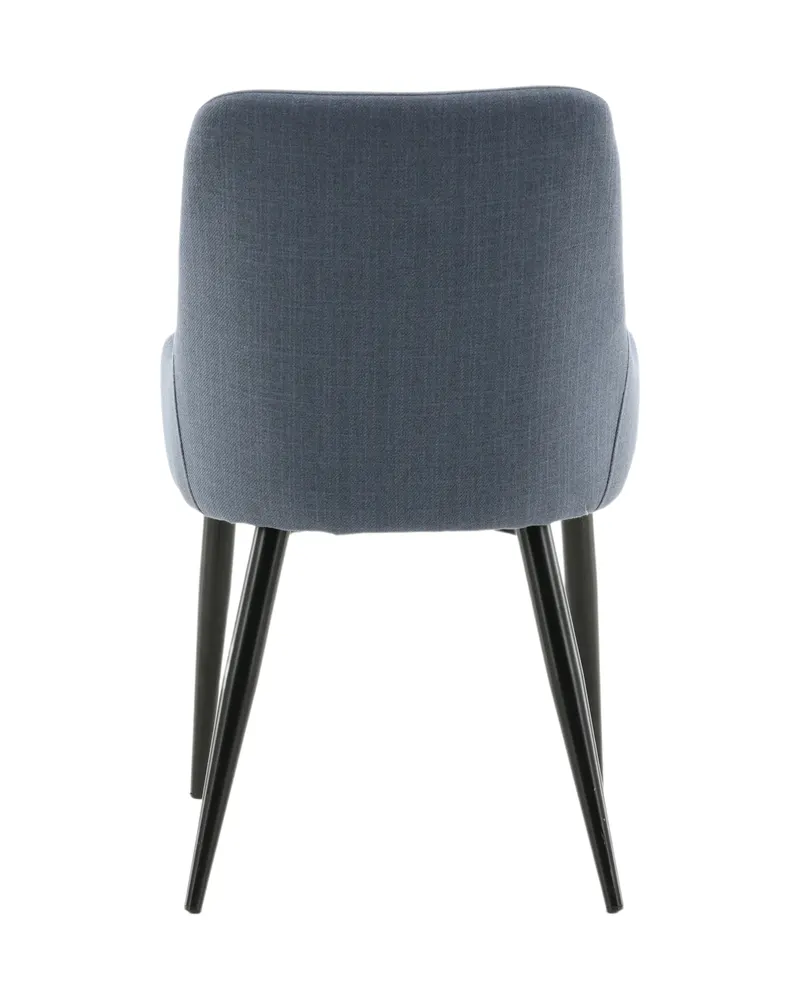 Plaza gepolsterte Esszimmerstühle im 2er-Set in Blau, Gestell Schwarz, Polyester, Ansicht 8