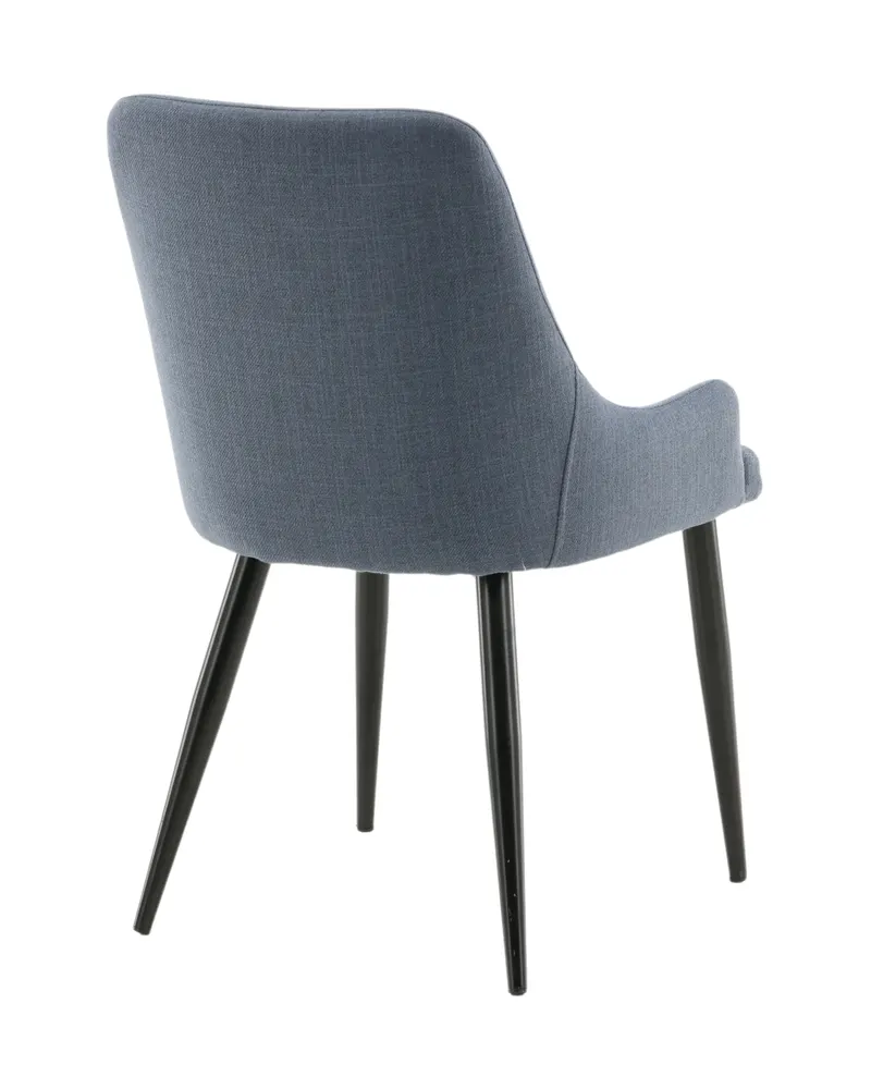 Plaza gepolsterte Esszimmerstühle im 2er-Set in Blau, Gestell Schwarz, Polyester, Ansicht 9