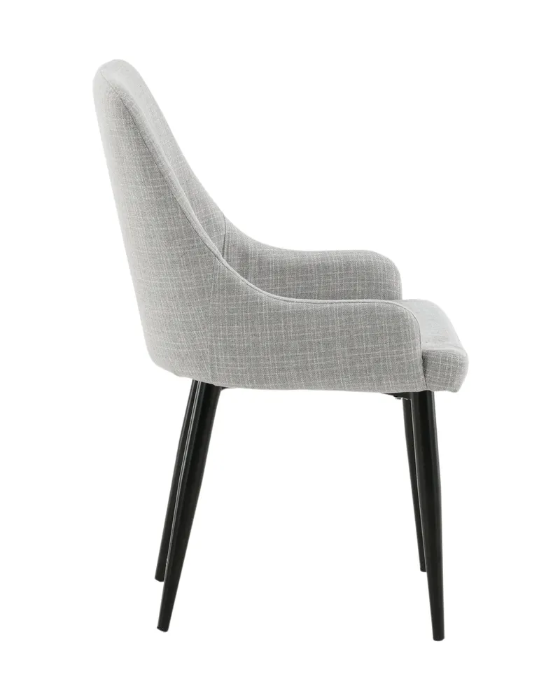 Plaza gepolsterte Esszimmerstühle im 2er-Set in Grau, Gestell Schwarz, Polyester, Ansicht 11