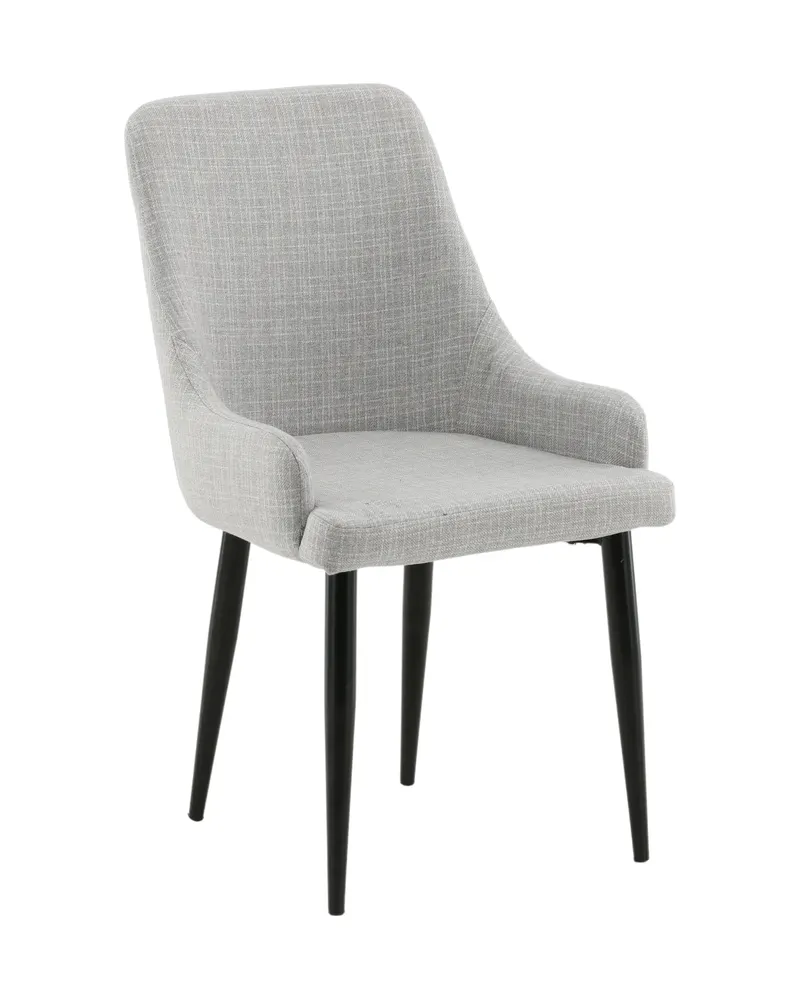 Plaza gepolsterte Esszimmerstühle im 2er-Set in Grau, Gestell Schwarz, Polyester, Ansicht 13