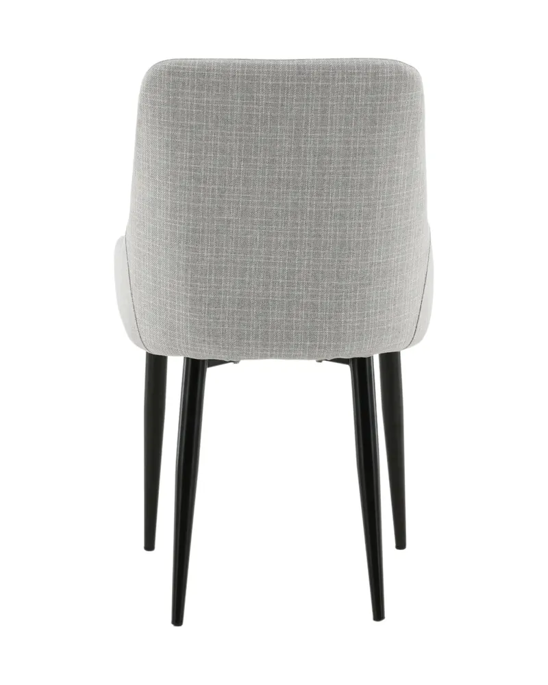 Plaza gepolsterte Esszimmerstühle im 2er-Set in Grau, Gestell Schwarz, Polyester, Ansicht 8