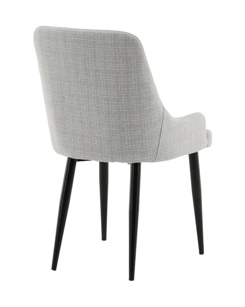 Plaza gepolsterte Esszimmerstühle im 2er-Set in Grau, Gestell Schwarz, Polyester, Ansicht 9